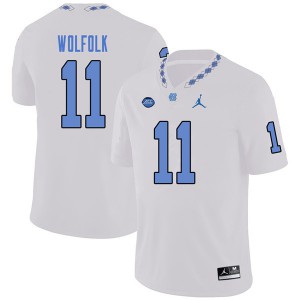 Mens North Carolina #11 Myles Wolfolk White Jordan Brand Player Jersey 856550-884