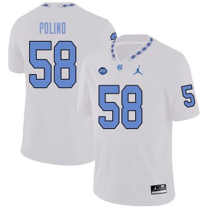 Mens University of North Carolina #58 Nick Polino White Jordan Brand Stitched Jerseys 689134-216