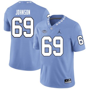 Mens University of North Carolina #69 Quiron Johnson Carolina Blue Jordan Brand Stitch Jerseys 905499-661