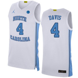 Men North Carolina #4 RJ Davis White NCAA Jersey 386175-247