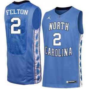 Men University of North Carolina #2 Raymond Felton Blue NCAA Jersey 864977-878