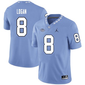 Men's North Carolina #8 T.J. Logan Carolina Blue Jordan Brand NCAA Jerseys 389930-715