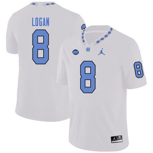 Mens UNC #8 T.J. Logan White Jordan Brand NCAA Jersey 279894-999