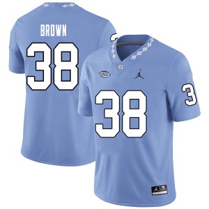 Men UNC #38 Thomas Brown Carolina Blue Jordan Brand Stitch Jersey 934836-290