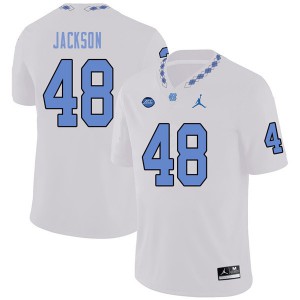 Mens University of North Carolina #48 Thomas Jackson White Jordan Brand NCAA Jerseys 417164-446