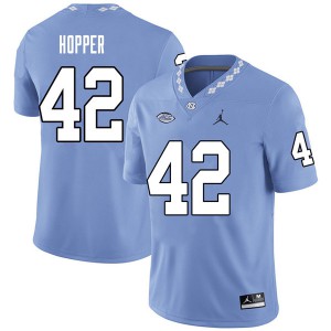 Mens UNC Tar Heels #42 Tyrone Hopper Carolina Blue Jordan Brand Football Jersey 534822-810