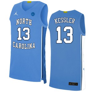 Mens University of North Carolina #13 Walker Kessler Blue Player Jersey 123466-331