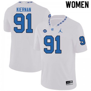 Women North Carolina #91 Ben Kiernan White Jordan Brand Stitch Jersey 458246-624