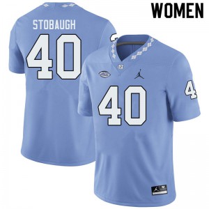 Women University of North Carolina #40 Ben Stobaugh Blue Jordan Brand College Jerseys 523378-565