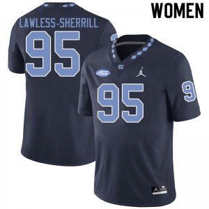 Women's University of North Carolina #95 Brant Lawless-Sherrill Black Jordan Brand College Jerseys 668915-764