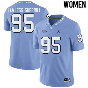 Women Tar Heels #95 Brant Lawless-Sherrill Blue Jordan Brand NCAA Jerseys 609057-858