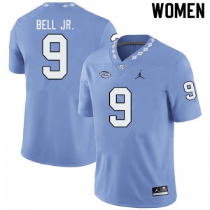 Womens North Carolina Tar Heels #9 Corey Bell Jr. Blue Jordan Brand High School Jerseys 900839-334