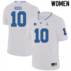 Women's North Carolina #10 Greg Ross White Jordan Brand NCAA Jersey 891477-714