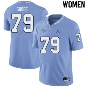 Women Tar Heels #79 Hunter Shope Blue Jordan Brand NCAA Jerseys 974064-324