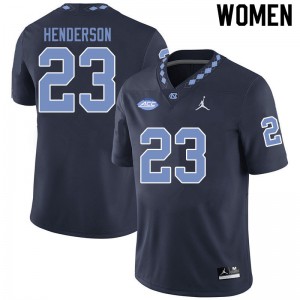 Women North Carolina #23 Josh Henderson Black Jordan Brand Stitch Jersey 594613-864