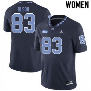 Women University of North Carolina #83 Justin Olson Black Jordan Brand High School Jerseys 490677-788