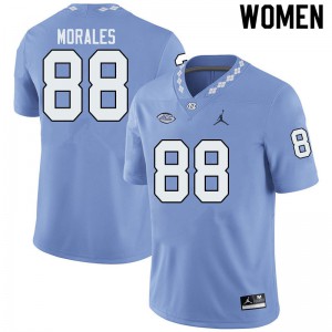 Women's UNC #88 Kamari Morales Blue Jordan Brand Player Jersey 183999-639