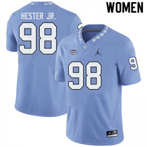 Women UNC Tar Heels #98 Kevin Hester Jr. Blue Jordan Brand Player Jerseys 170190-979