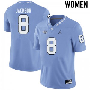 Women North Carolina #8 Khadry Jackson Blue Jordan Brand Football Jerseys 273565-486