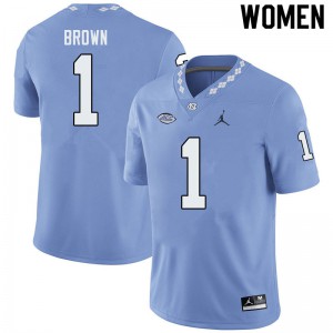 Women UNC #1 Khafre Brown Blue Jordan Brand Player Jerseys 687784-515