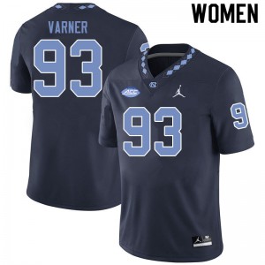 Women's University of North Carolina #93 Kristian Varner Black Jordan Brand College Jerseys 851185-143