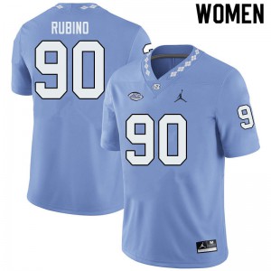 Women Tar Heels #90 Michael Rubino Blue Jordan Brand High School Jersey 464405-634