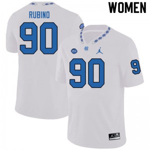 Women North Carolina Tar Heels #90 Michael Rubino White Jordan Brand Stitched Jersey 720636-284