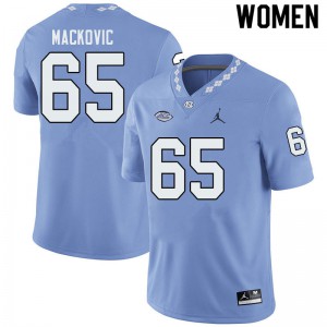 Women University of North Carolina #65 Nick Mackovic Blue Jordan Brand NCAA Jersey 523943-961