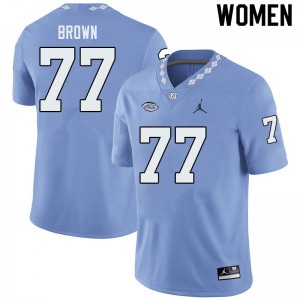 Women's Tar Heels #77 Noland Brown Blue Jordan Brand College Jerseys 853783-706