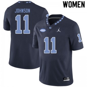 Womens UNC Tar Heels #11 Roscoe Johnson Black Jordan Brand University Jersey 796478-246