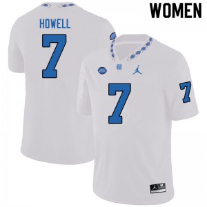 Womens UNC Tar Heels #7 Sam Howell White Jordan Brand Official Jersey 327951-213