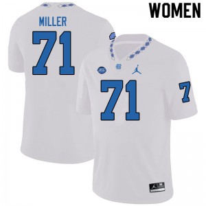 Women North Carolina #71 Triston Miller White Jordan Brand Football Jersey 346435-242