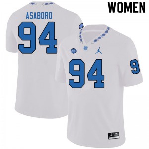 Women's North Carolina #94 Wisdom Asaboro White Jordan Brand Official Jersey 443589-785