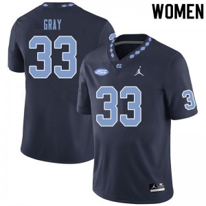 Women North Carolina #33 Cedric Gray Black Football Jerseys 949423-671