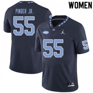 Women's North Carolina #55 Clyde Pinder Jr. Black Embroidery Jersey 740097-719