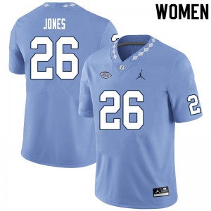 Women North Carolina #26 D.J. Jones Carolina Blue Football Jersey 785326-147