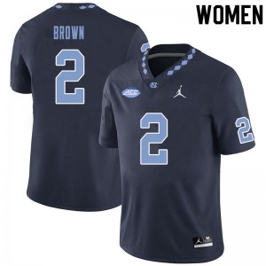 Women's North Carolina Tar Heels #2 Dyami Brown Black Football Jersey 756224-649