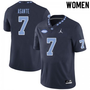 Women's University of North Carolina #7 Eugene Asante Black Football Jerseys 298928-785