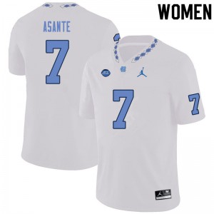 Women UNC #7 Eugene Asante White NCAA Jersey 366805-175