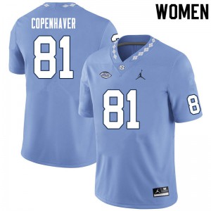 Women UNC #81 John Copenhaver Carolina Blue High School Jerseys 300334-519