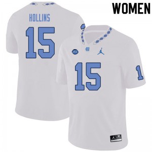 Womens North Carolina Tar Heels #15 Ladaeson DeAndre Hollins White Official Jersey 976646-537