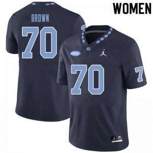 Womens North Carolina #70 Noland Brown Black Football Jersey 122766-917