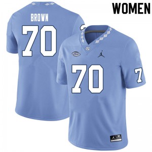 Women's North Carolina Tar Heels #70 Noland Brown Carolina Blue Player Jerseys 470537-500