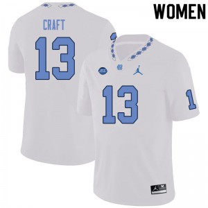 Women's North Carolina #13 Tylee Craft White Stitched Jerseys 375198-170