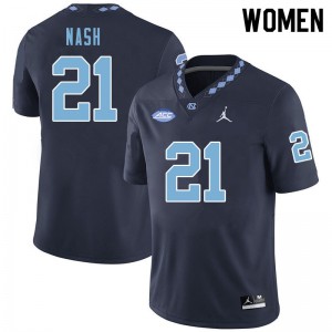 Women North Carolina #21 Dontavius Nash Navy Stitched Jersey 898087-736