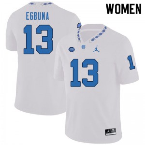 Womens North Carolina #13 Obi Egbuna White Football Jerseys 286306-753