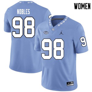Women's UNC #98 Alex Nobles Carolina Blue Jordan Brand Stitched Jerseys 239909-226