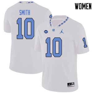 Women University of North Carolina #10 Andre Smith White Jordan Brand Embroidery Jerseys 686799-670