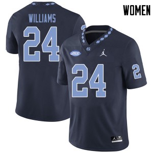 Women's University of North Carolina #24 Antonio Williams Navy Jordan Brand Stitch Jersey 818920-954