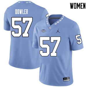 Women Tar Heels #57 Austin Dowler Carolina Blue Jordan Brand NCAA Jersey 927383-304